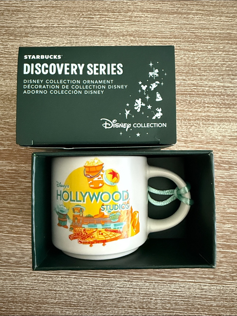Starbucks Disney Hollywood Studios Ornament Mug - White, Yellow, Orange, Green